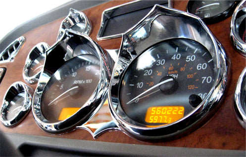2006 & UP PETERBILT DASH KIT OF WICKED GAUGE COVERS (0739-PB06-W1)