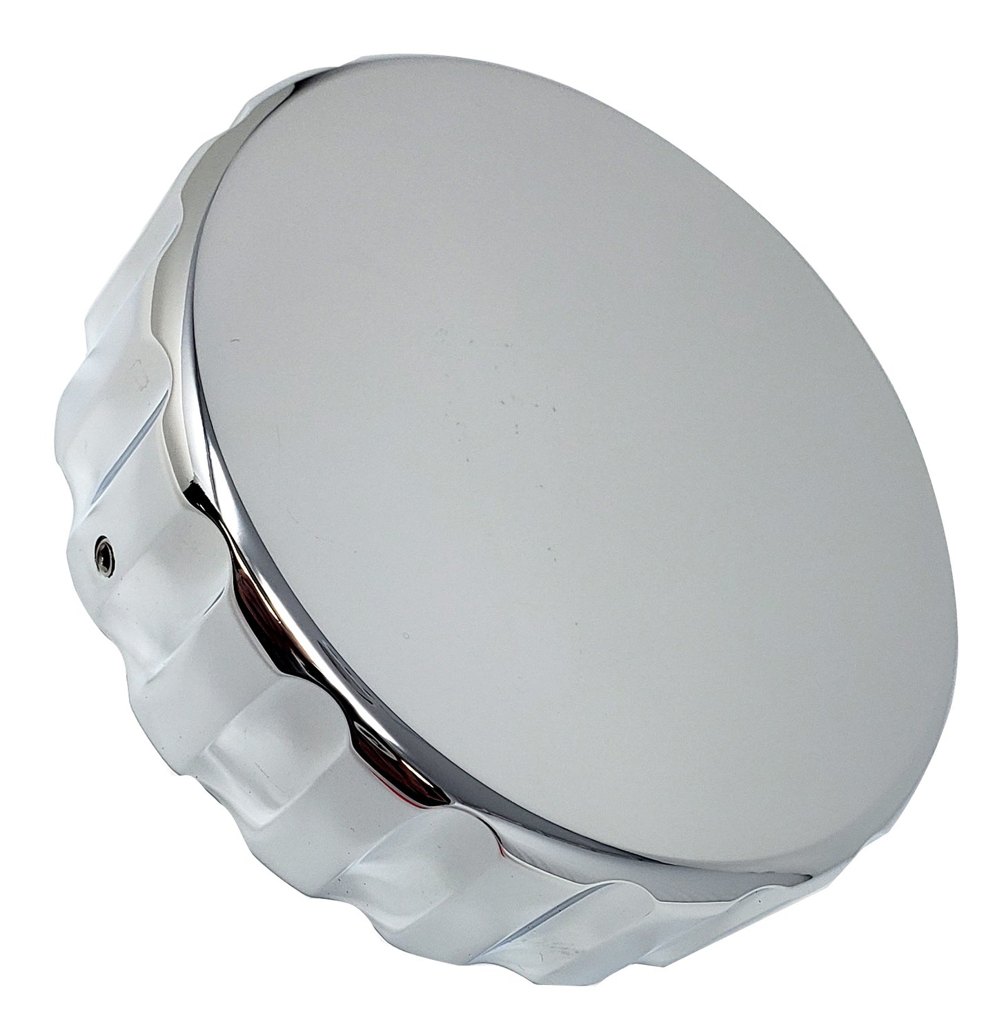 CHROME PLATED BILLET ALUMINUM KW RIBBED FUEL CAP COVER (PACK OF 2) (CFCC-1R)