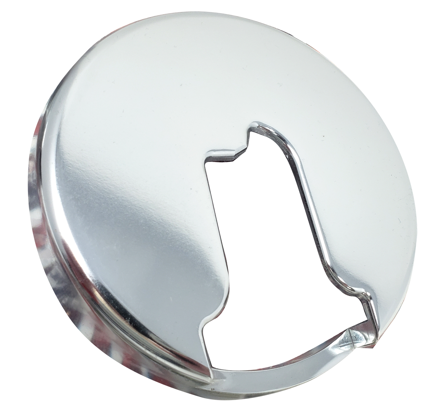 CHROME PLATED BILLET ALUMINUM PETERBILT FUEL CAP COVER (SQUARE HANDLE) (CFCC-3)